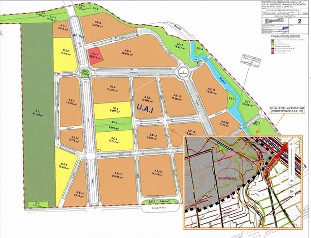Ubicación aproximada de la propiedad, junto a la rambla, en el límite Sur del sector ZP-Pn5